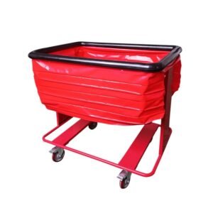 Ergonomic Spring-Loaded Logistics Sorting Trolley for E-commerce Warehouses | Heavy-Duty Self-Leveling Distribution Cart | Bulk Custom Industrial Laundry & Sorting Solutions