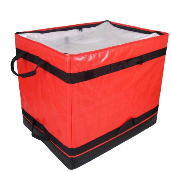 Industrial-Grade 112L Red Parcel Sorting Box with Rigid Reinforcement | Structural Woven Courier Carrier for Express Logistics Hubs & Fleet Consolidation