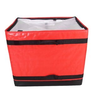Industrial-Grade 112L Red Parcel Sorting Box with Rigid Reinforcement | Structural Woven Courier Carrier for Express Logistics Hubs & Fleet Consolidation