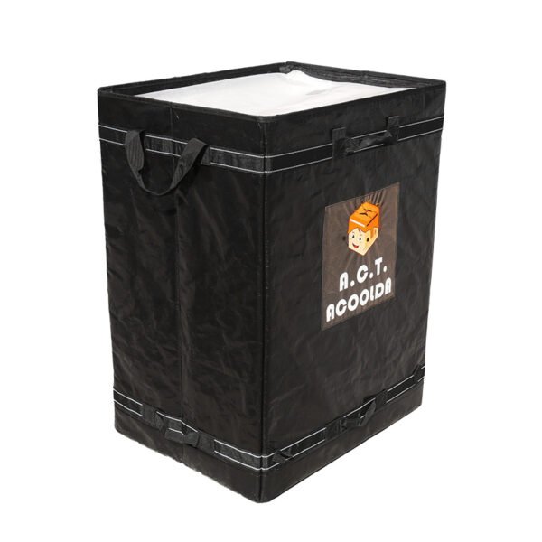 Reinforced Black Parcel Delivery Bag with 8-Point Stitching Handles | Industrial Foldable Courier Bag with Rigid Bottom Board for Express Logistics