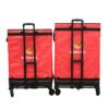Red Collapsible Parcel Bags with Trolley Attachment Heavy Duty Logistics Carrier Bags Large and Small Size Van Organizer Bags with Tie-Down Straps for Warehouse Roll Cages and Courier Last-Mile Delivery