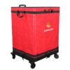 Red Collapsible Parcel Bags with Trolley Attachment Heavy Duty Logistics Carrier Bags Large and Small Size Van Organizer Bags with Tie-Down Straps for Warehouse Roll Cages and Courier Last-Mile Delivery