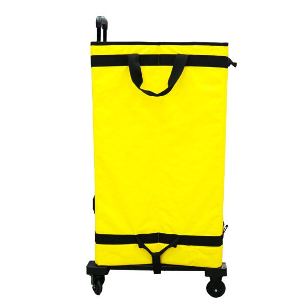 Yellow Collapsible Parcel Bags with Trolley Attachment Logistics Carrier Bags Large and Small Size with Tie-Down Straps for Warehouse Roll Cages and Courier Last-Mile Delivery