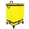 Yellow Collapsible Parcel Bags with Trolley Attachment Logistics Carrier Bags Large and Small Size with Tie-Down Straps for Warehouse Roll Cages and Courier Last-Mile Delivery