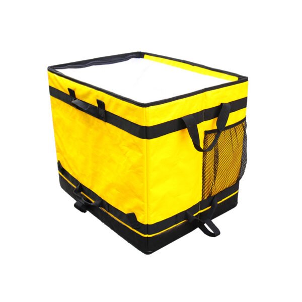 Yellow Amazon-style Short Sorter Parcel DTS Bags with Side Mesh Pocket Heavy Duty Collapsible Logistics Carrier Sacks