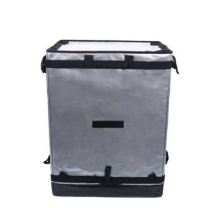 Silver Collapsible Parcel Bags with Trolley Attachment Heavy Duty Logistics Carrier Bags Large and Small Size Van Organizer Bags with Tie-Down Straps for Warehouse Roll Cages and Courier Last-Mile Delivery