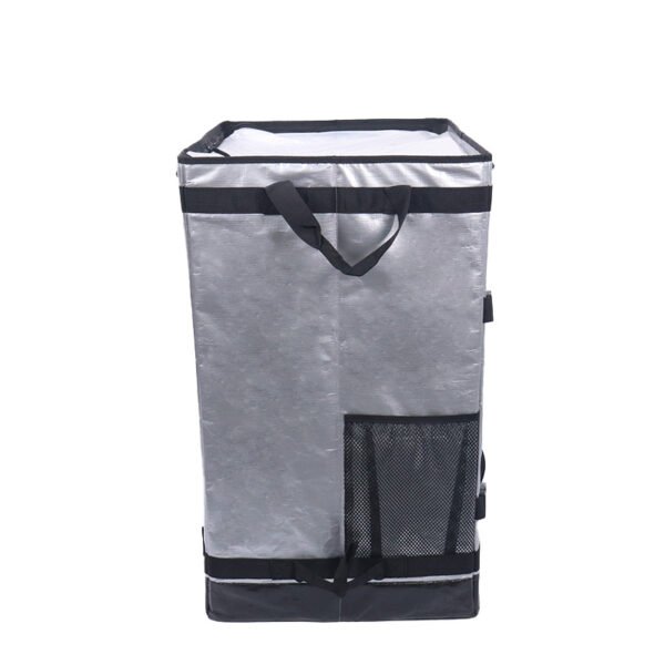 Silver Collapsible Parcel Bags with Trolley Attachment Heavy Duty Logistics Carrier Bags Large and Small Size Van Organizer Bags with Tie-Down Straps for Warehouse Roll Cages and Courier Last-Mile Delivery