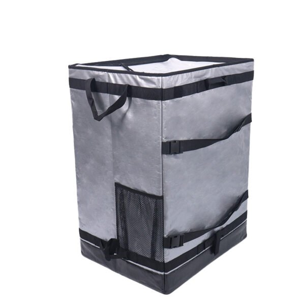 Silver Collapsible Parcel Bags with Trolley Attachment Heavy Duty Logistics Carrier Bags Large and Small Size Van Organizer Bags with Tie-Down Straps for Warehouse Roll Cages and Courier Last-Mile Delivery