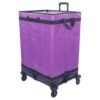 Purple Collapsible Parcel Bags with Integrated Trolley Handle Rolling Logistics Carrier Bags Amazon-Style Courier Delivery Bags Large Size Bulk Sorting Sacks with Cage Straps