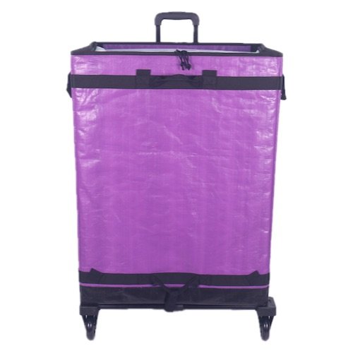 Purple Collapsible Parcel Bags with Integrated Trolley Handle Rolling Logistics Carrier Bags Amazon-Style Courier Delivery Bags Large Size Bulk Sorting Sacks with Cage Straps