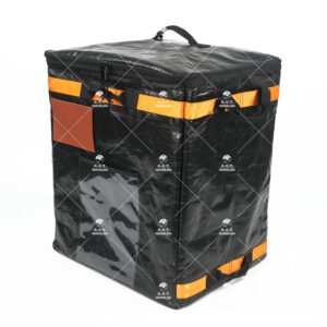 Commercial Courier Sorting Totes with Dual-Window Routing Slots and Enhanced Perimeter Contrast Webbing for High-Velocity Fleet Distribution Shelves