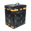 Commercial Courier Sorting Totes with Dual-Window Routing Slots and Enhanced Perimeter Contrast Webbing for High-Velocity Fleet Distribution Shelves