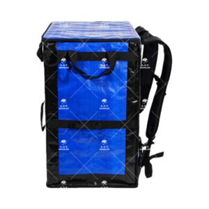 Dual-Purpose Commercial Courier Sorting Backpack with Heavy-Duty Shoulder Straps and Rectangular 60x40x68cm Footprint for Multimodal Last-Mile Delivery Fleets