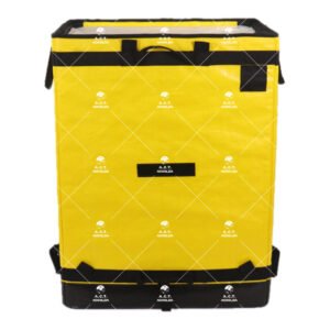 High-Capacity Delivery Fleet Sorting Totes with Integrated Side Mesh Storage Pockets and Adjustable Tension Straps for Extended Last-Mile Courier Routing