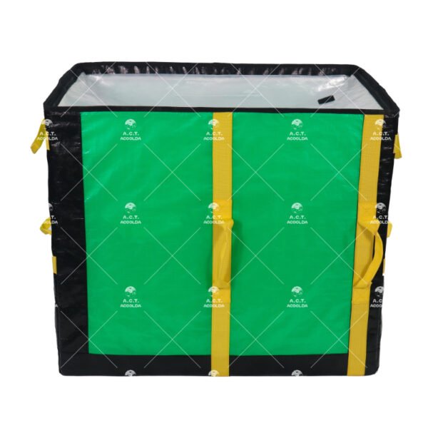 Low-Profile Commercial Delivery Totes with Semi-Rigid Foldable Structure and Multi-Directional Handles for Low-Clearance Fleet Vehicle Shelving Systems
