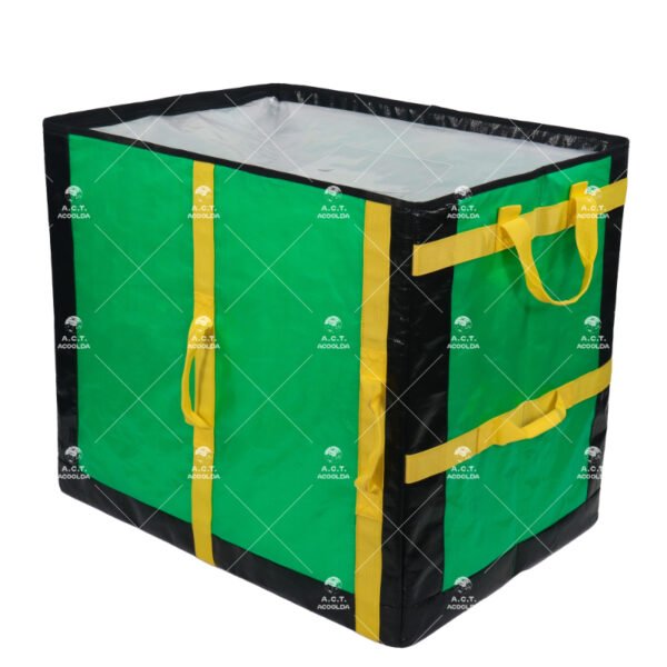 Low-Profile Commercial Delivery Totes with Semi-Rigid Foldable Structure and Multi-Directional Handles for Low-Clearance Fleet Vehicle Shelving Systems