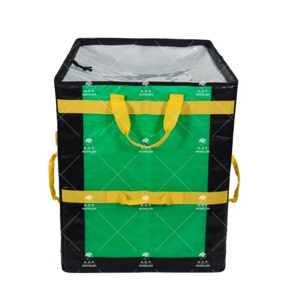 Low-Profile Commercial Delivery Totes with Semi-Rigid Foldable Structure and Multi-Directional Handles for Low-Clearance Fleet Vehicle Shelving Systems
