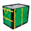 Low-Profile Commercial Delivery Totes with Semi-Rigid Foldable Structure and Multi-Directional Handles for Low-Clearance Fleet Vehicle Shelving Systems