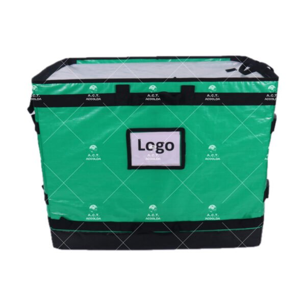Low-Profile Logistic Sorting Totes with Integrated Side-Tension Buckle System and Front Private-Label Window for Multi-Tier Fleet Vehicle Racks