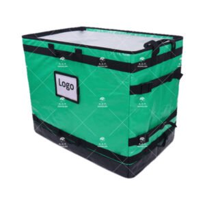 Low-Profile Logistic Sorting Totes with Integrated Side-Tension Buckle System and Front Private-Label Window for Multi-Tier Fleet Vehicle Racks