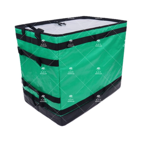 Low-Profile Logistic Sorting Totes with Integrated Side-Tension Buckle System and Front Private-Label Window for Multi-Tier Fleet Vehicle Racks