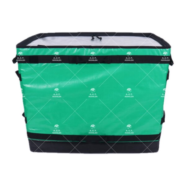 Low-Profile Logistic Sorting Totes with Integrated Side-Tension Buckle System and Front Private-Label Window for Multi-Tier Fleet Vehicle Racks