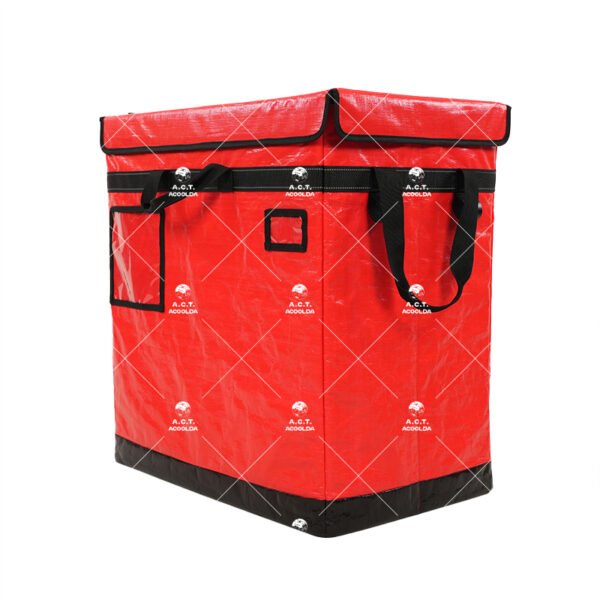 126L Reinforced Red Logistics Delivery Bag with Hollow Board Support, Label Windows and Fold-Over Lid for Parcel Sorting