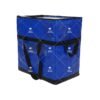 Blue Structured Parcel Sorting Tote with Long Carry Straps, Side Handles and Transparent Route Label Pockets for Warehouses and Courier Hubs
