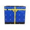 Blue Fold-Flat Parcel Sorting Container with Cross-Reinforced Webbing and Multi-Level Handles for Courier Hubs, Warehouses and Distribution Centers