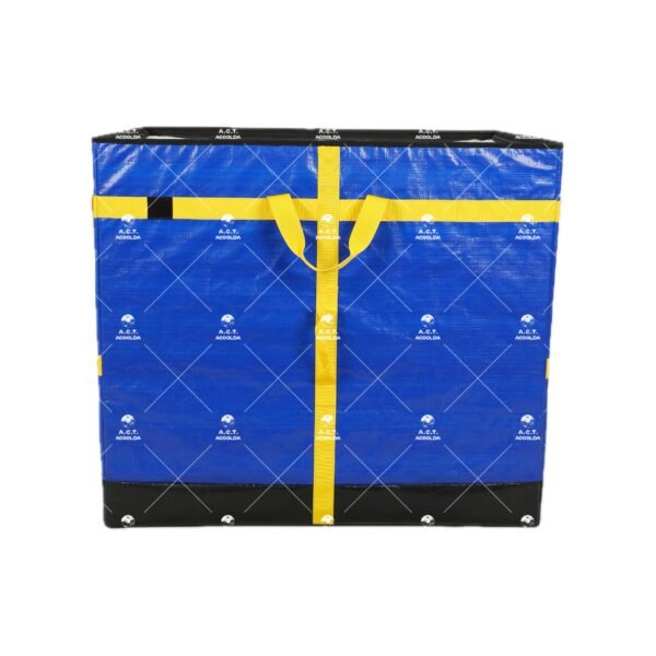 Blue Fold-Flat Parcel Sorting Container with Cross-Reinforced Webbing and Multi-Level Handles for Courier Hubs, Warehouses and Distribution Centers