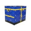 Blue Fold-Flat Parcel Sorting Container with Cross-Reinforced Webbing and Multi-Level Handles for Courier Hubs, Warehouses and Distribution Centers