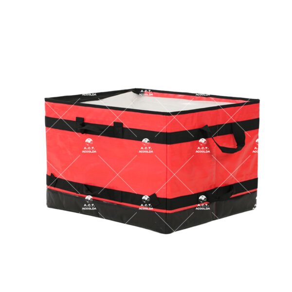 Collapsible Parcel Sorting Tote with Drop-Front Access, Reinforced Handles and Fold-Flat Design for Warehouses and Courier Hubs