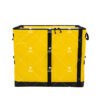 High-Visibility Yellow Collapsible Parcel Sorting Bag with Reinforced Webbing and Multi-Level Handles for Warehouses and Courier Hubs
