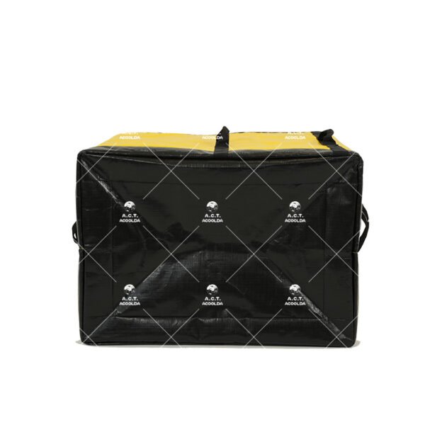 High-Visibility Yellow Collapsible Parcel Sorting Bag with Reinforced Webbing and Multi-Level Handles for Warehouses and Courier Hubs