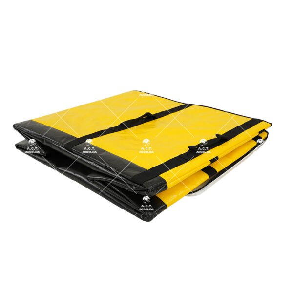 High-Visibility Yellow Collapsible Parcel Sorting Bag with Reinforced Webbing and Multi-Level Handles for Warehouses and Courier Hubs