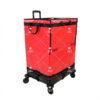 Rolling Parcel Sorting Trolley Bag with Telescopic Pull Handle, Four Swivel Casters and Full-Front Access for Warehouses and Courier Hubs