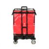 Rolling Parcel Sorting Trolley Bag with Telescopic Pull Handle, Four Swivel Casters and Full-Front Access for Warehouses and Courier Hubs