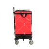 Rolling Parcel Sorting Trolley Bag with Telescopic Pull Handle, Four Swivel Casters and Full-Front Access for Warehouses and Courier Hubs