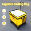 127L Rolling Logistics Sorting Bag with Telescopic Pull Handle, Four Casters and Mesh Side Pocket for Warehouse Parcel Transfer