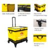 127L Rolling Logistics Sorting Bag with Telescopic Pull Handle, Four Casters and Mesh Side Pocket for Warehouse Parcel Transfer