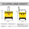 127L Rolling Logistics Sorting Bag with Telescopic Pull Handle, Four Casters and Mesh Side Pocket for Warehouse Parcel Transfer