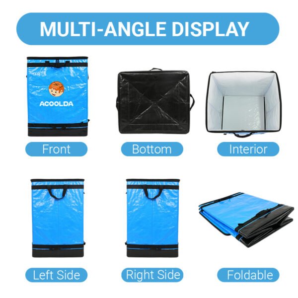 200L Blue PP Woven Parcel Sorting Bag with Zipper Lid, Reinforced Webbing and Multi-Point Handles for Courier Vans and Warehouses