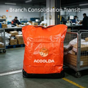 500L PE Woven Sorting Bag with Double Zipper for Parcel Hub Operations