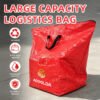 500L Red PP Woven Logistics Sorting Bag with Reinforced Carry Handles and Clear ID Pocket for Bulk Parcel Transfer