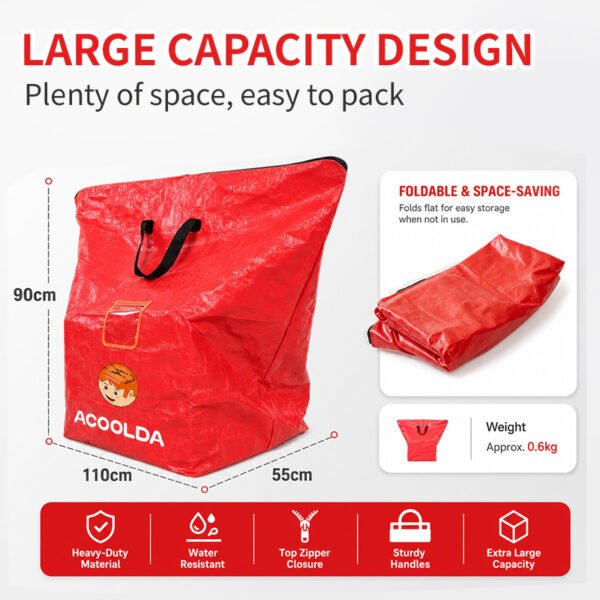 500L Red PP Woven Logistics Sorting Bag with Reinforced Carry Handles and Clear ID Pocket for Bulk Parcel Transfer