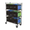 Three-Tier-Mobile-Wire-Shelving-Cart-with-Adjustable-Storage-Levels-for-Logistics-Bags-in-Parcel-Hubs-and-Fulfillment-Centers