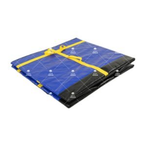 Blue Fold-Flat Logistics Sorting Container with Reinforced Cross Webbing, Multi-Position Handles and Collapsible Storage for Courier Hubs, Warehouse Transfer and Distribution Centers